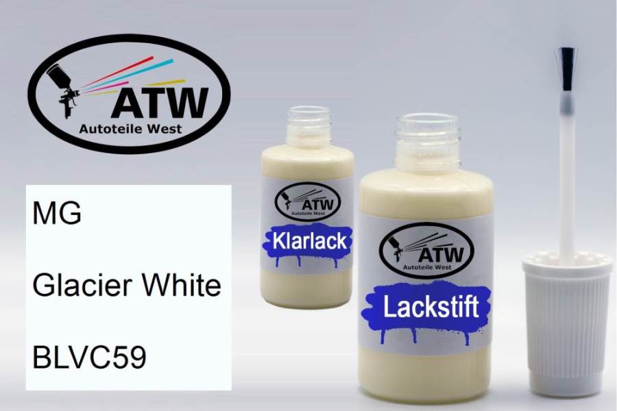 MG, Glacier White, BLVC59: 20ml Lackstift + 20ml Klarlack - Set, von ATW Autoteile West.